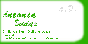 antonia dudas business card